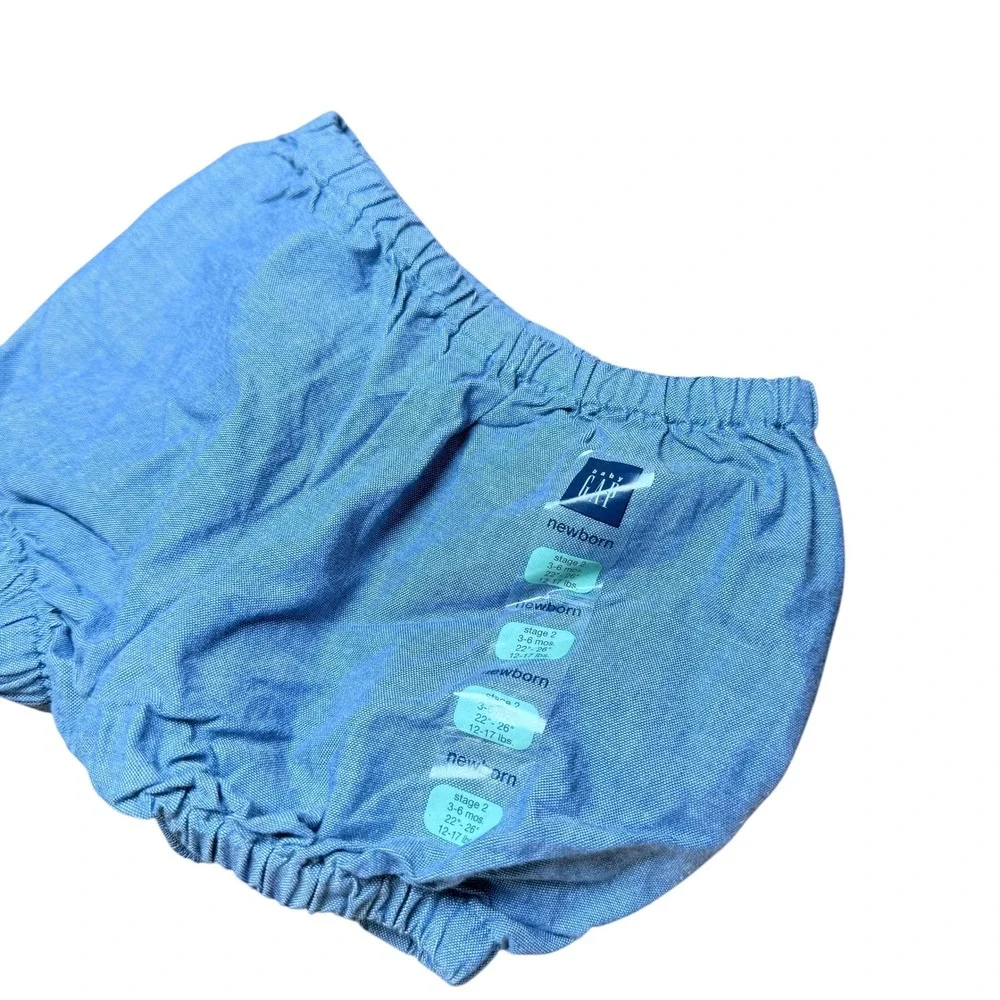 Vintage Baby Gap Newborn Chambray Ruffle Bottom Shorts Size‎ Newborn
